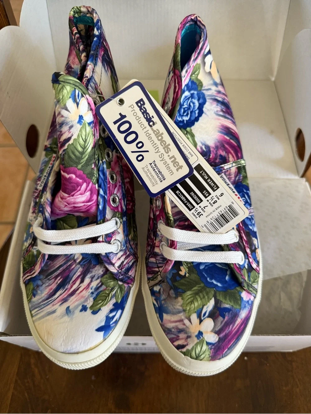 Superga Italy flower US Sz 7(M) sneakers NEW
